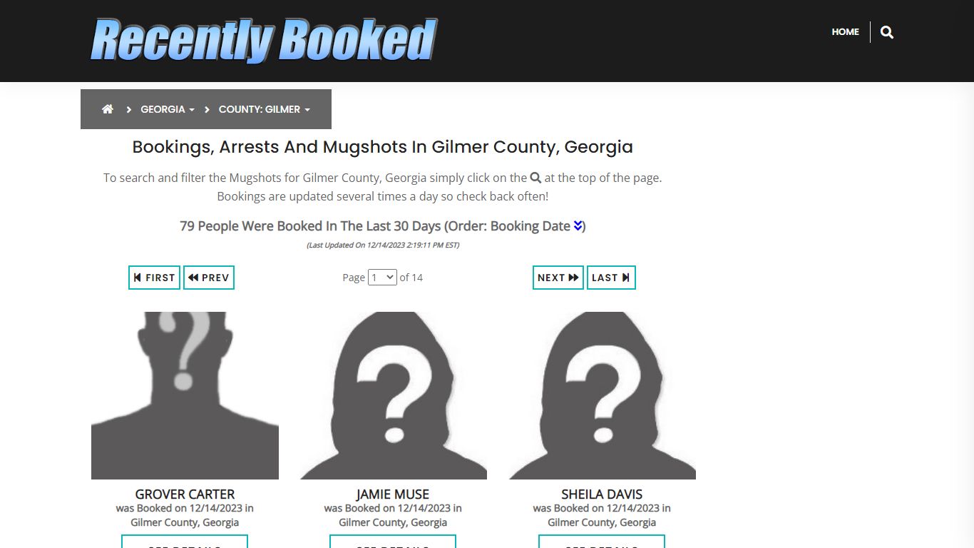 Recent bookings, Arrests, Mugshots in Gilmer County, Georgia